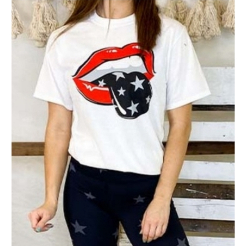 NEW Patriotic Lips Tee